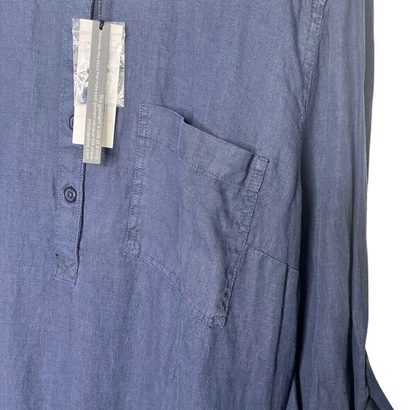 New Women’s Michael Stars Eleanor Linen Shirt Dress Size: 2X - Picture 3 of 11